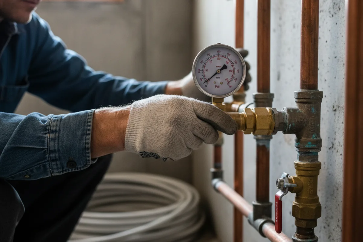 Pressure testing a repaired line during Water Line Repair in Graysville